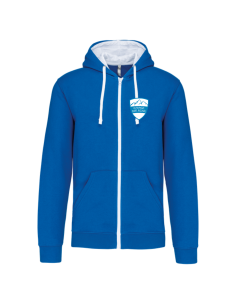 K466 - Sweat-shirt zippé capuche contrastée