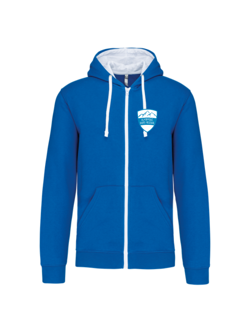 K466 - Sweat-shirt zippé capuche contrastée