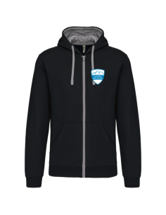 K466 - Sweat-shirt zippé capuche contrastée